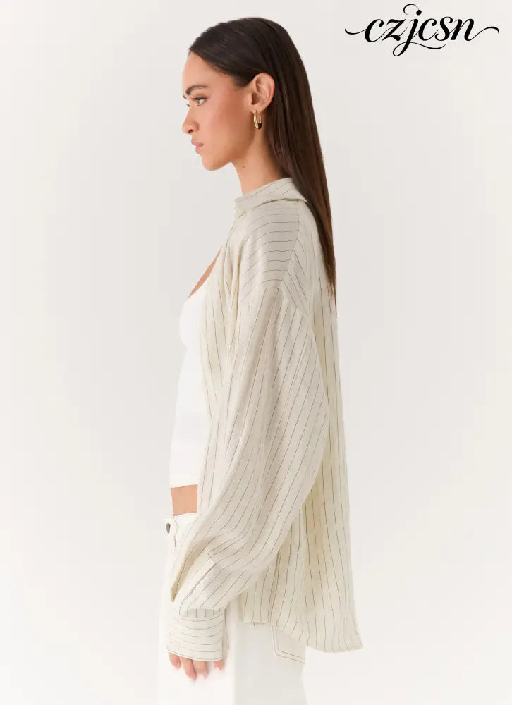 Alessio Shirt - Desert Stripe - Shirts + Blouses