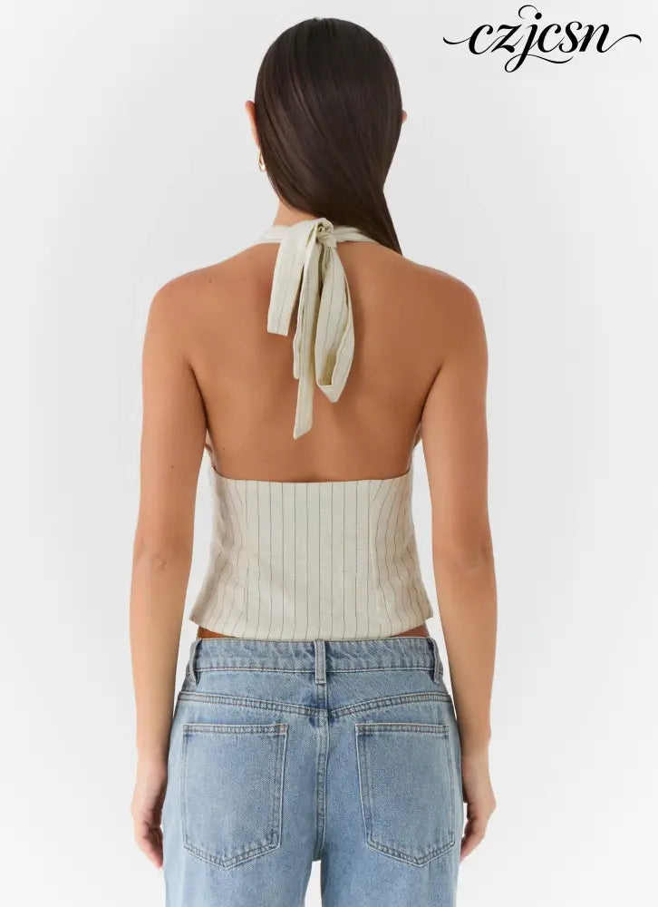 Amiera Halter Top - Desert Stripe - Halter Tops