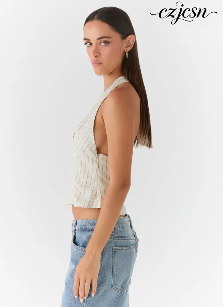 Amiera Halter Top - Desert Stripe - Halter Tops