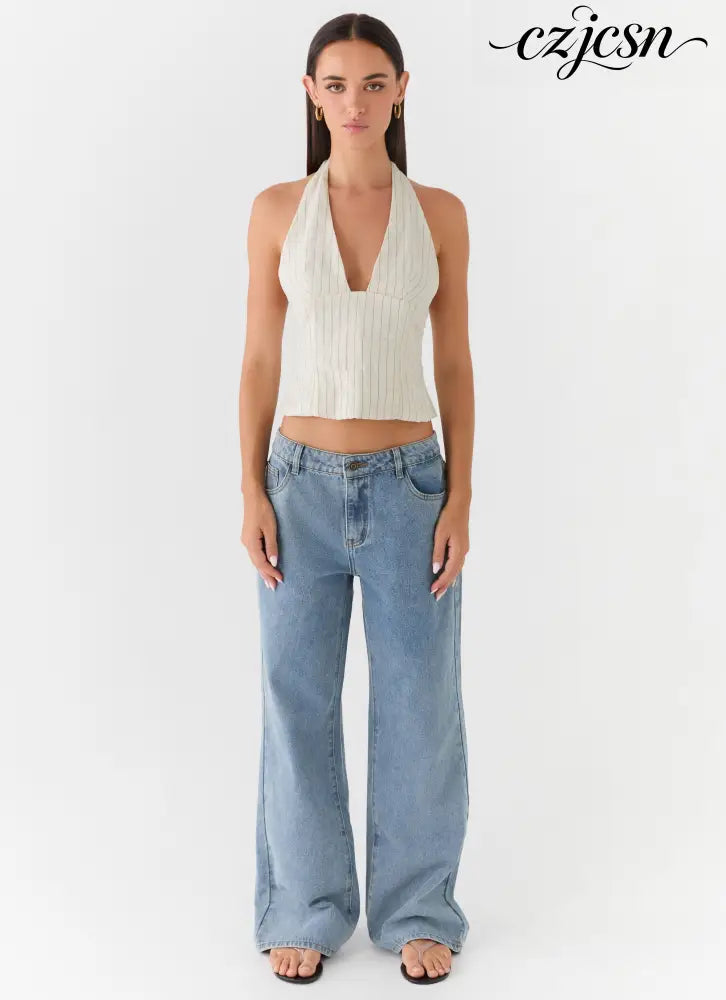 Amiera Halter Top - Desert Stripe - Halter Tops