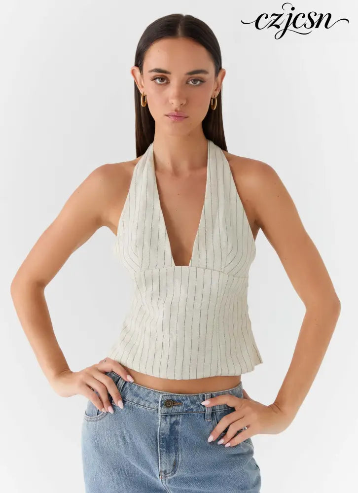 Amiera Halter Top - Desert Stripe - Halter Tops