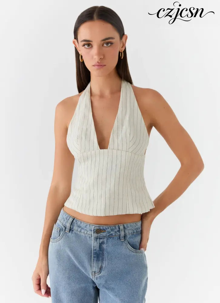 Amiera Halter Top - Desert Stripe - Halter Tops