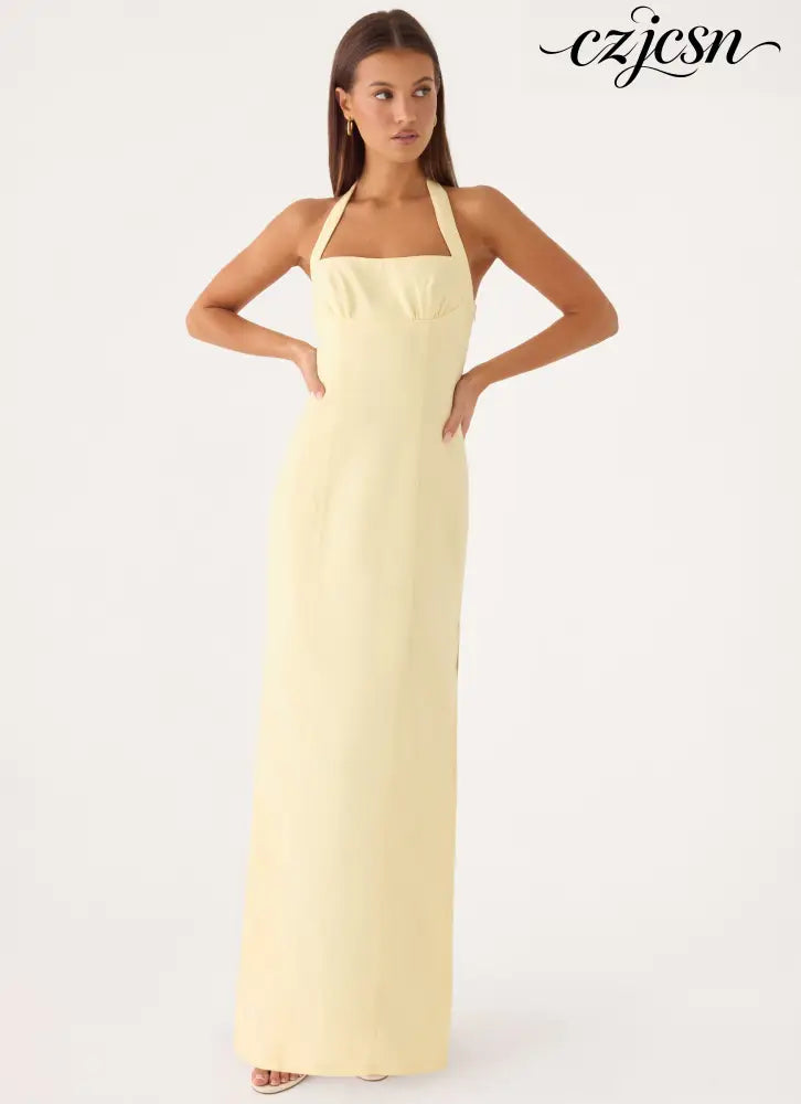 Analeah Maxi Dress - Baby Yellow - Maxi Dresses