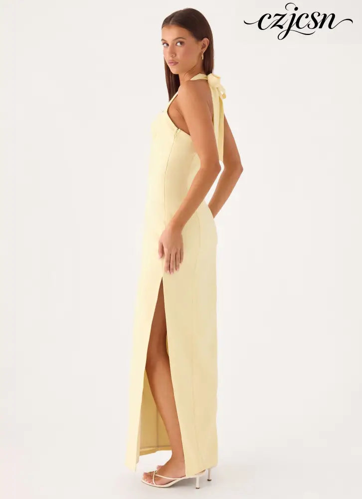 Analeah Maxi Dress - Baby Yellow - Maxi Dresses