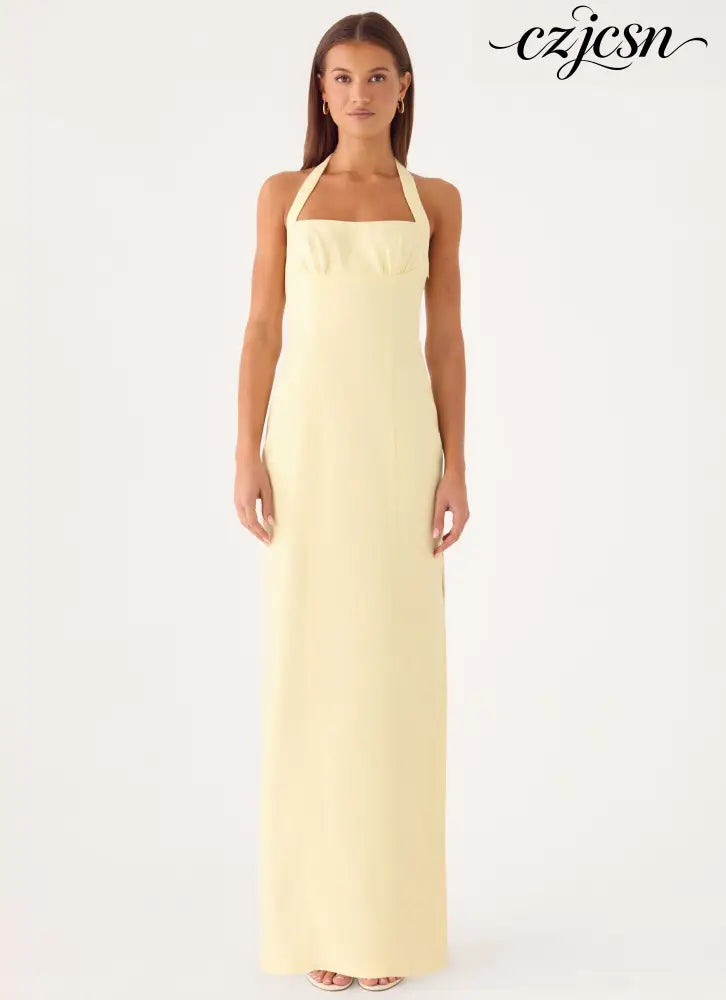 Analeah Maxi Dress - Baby Yellow - Maxi Dresses
