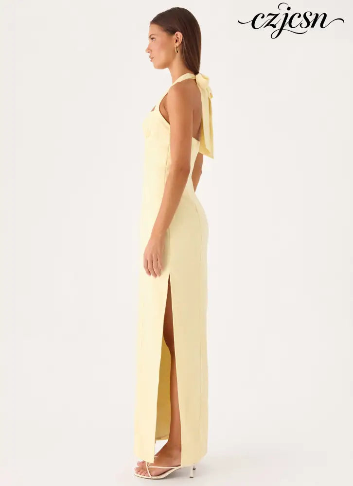 Analeah Maxi Dress - Baby Yellow - Maxi Dresses