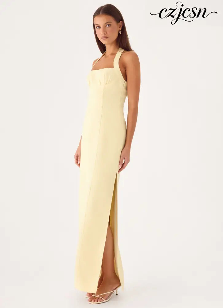 Analeah Maxi Dress - Baby Yellow - Maxi Dresses