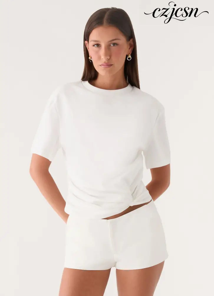 Anora Tee - White - Basic Tops