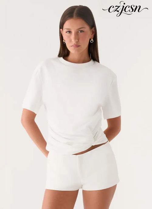 Anora Tee - White - Basic Tops