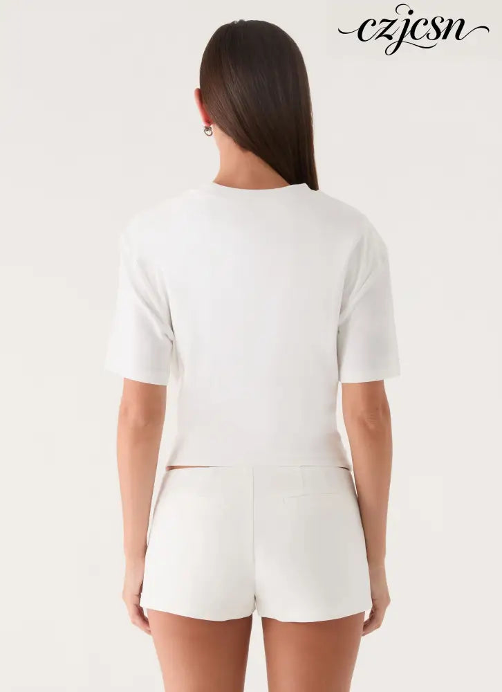 Anora Tee - White - Basic Tops