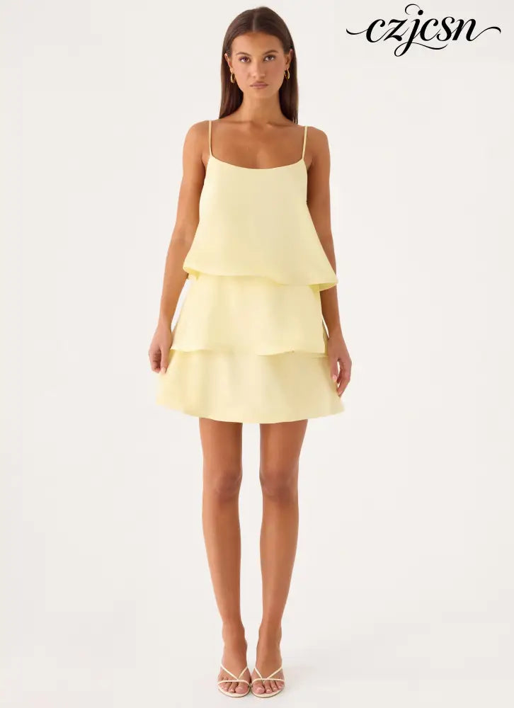 Becka Mini Dress - Yellow - Mini Dresses