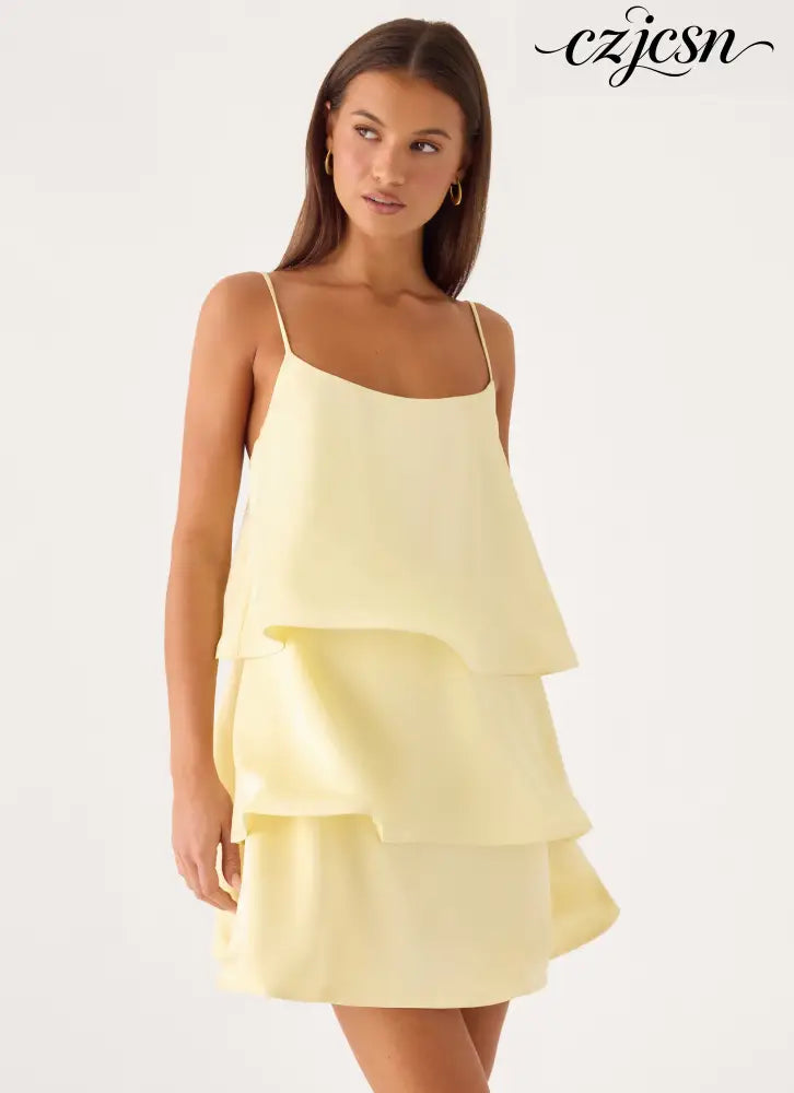 Becka Mini Dress - Yellow - Mini Dresses