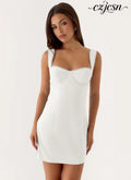 Christopha Mini Dress - White - Mini-Dresses