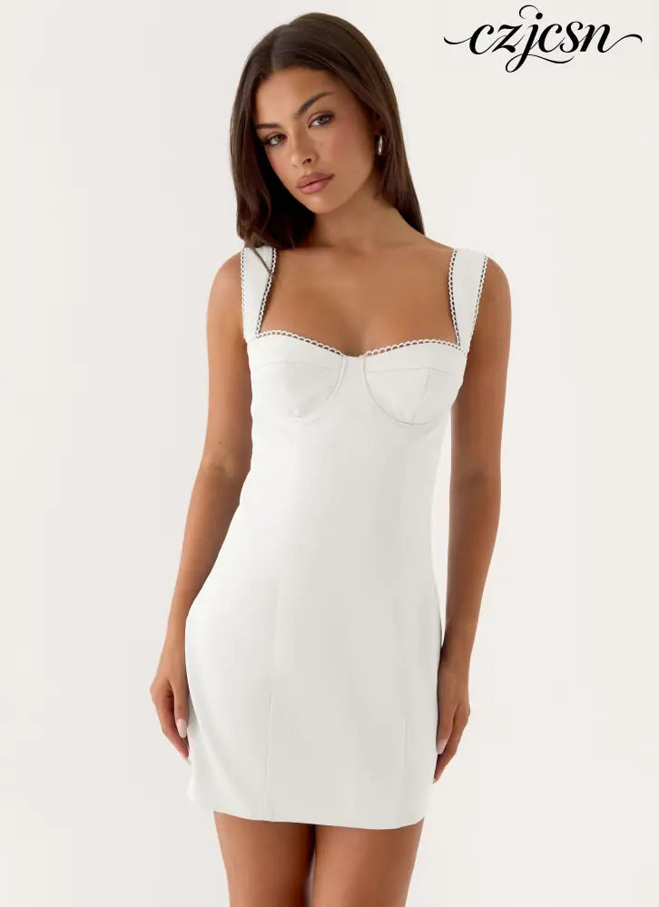Christopha Mini Dress - White - Mini-Dresses
