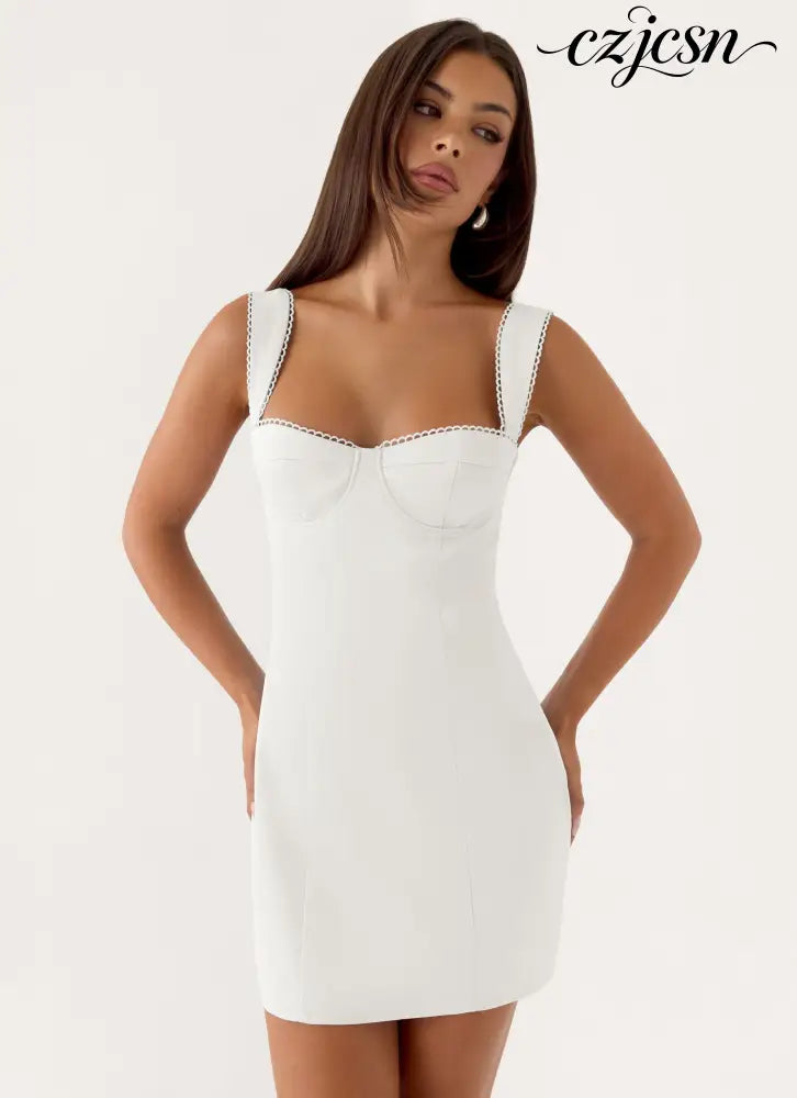 Christopha Mini Dress - White - Mini-Dresses