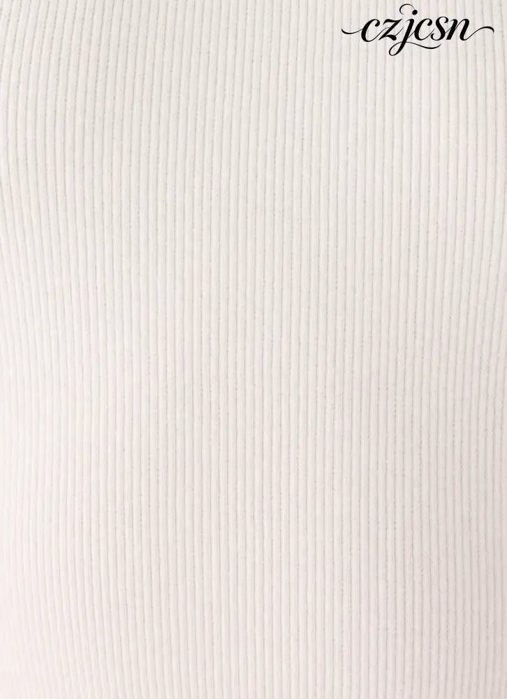 Cocobana Knit Mini Dress - White - Mini Dresses