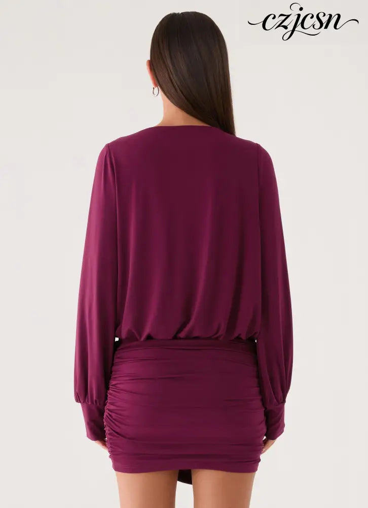 Ettah Long Sleeve Top - Plum - Long Sleeve Tops