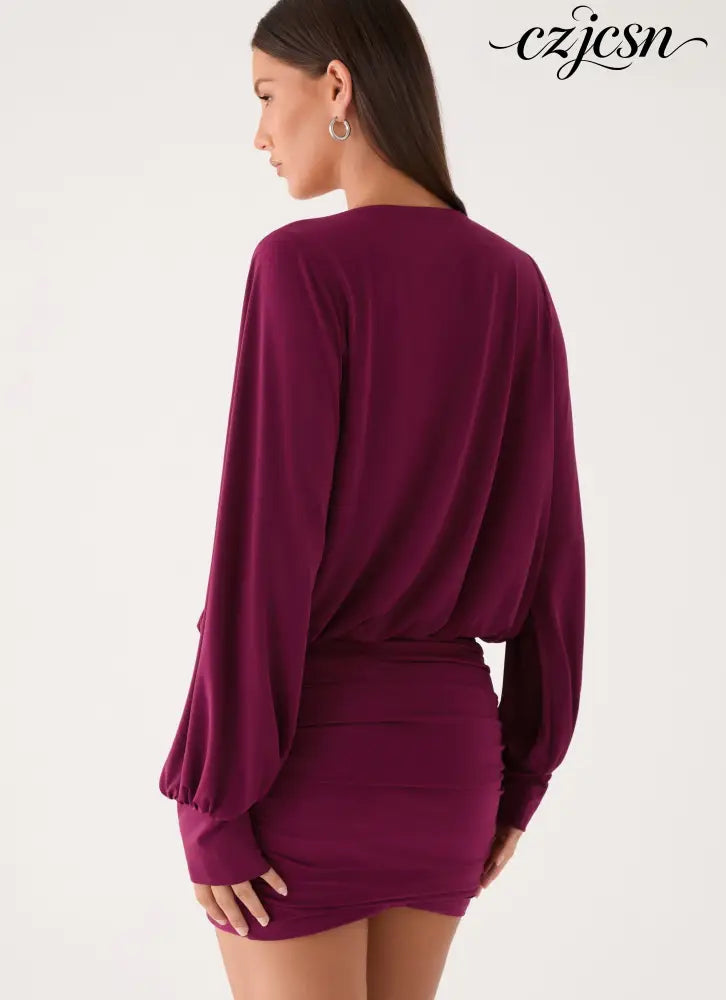 Ettah Long Sleeve Top - Plum - Long Sleeve Tops