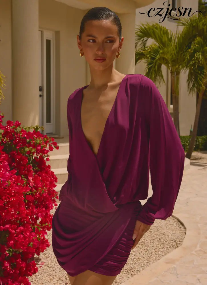 Ettah Long Sleeve Top - Plum - Long Sleeve Tops