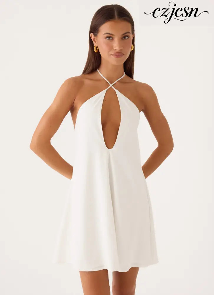 Helden Mini Dress - White - Mini Dresses
