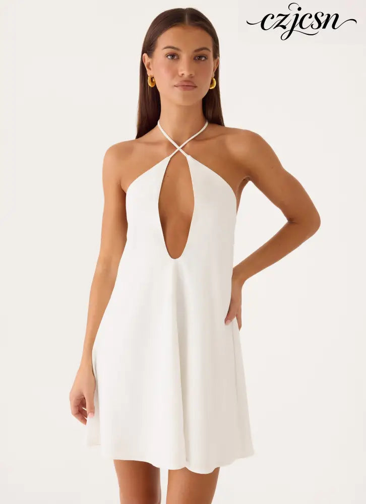 Helden Mini Dress - White - Mini Dresses