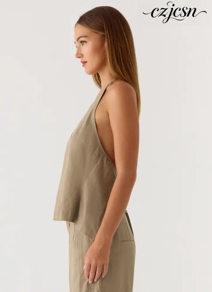 Ingrid Top - Sand Brown - Tops