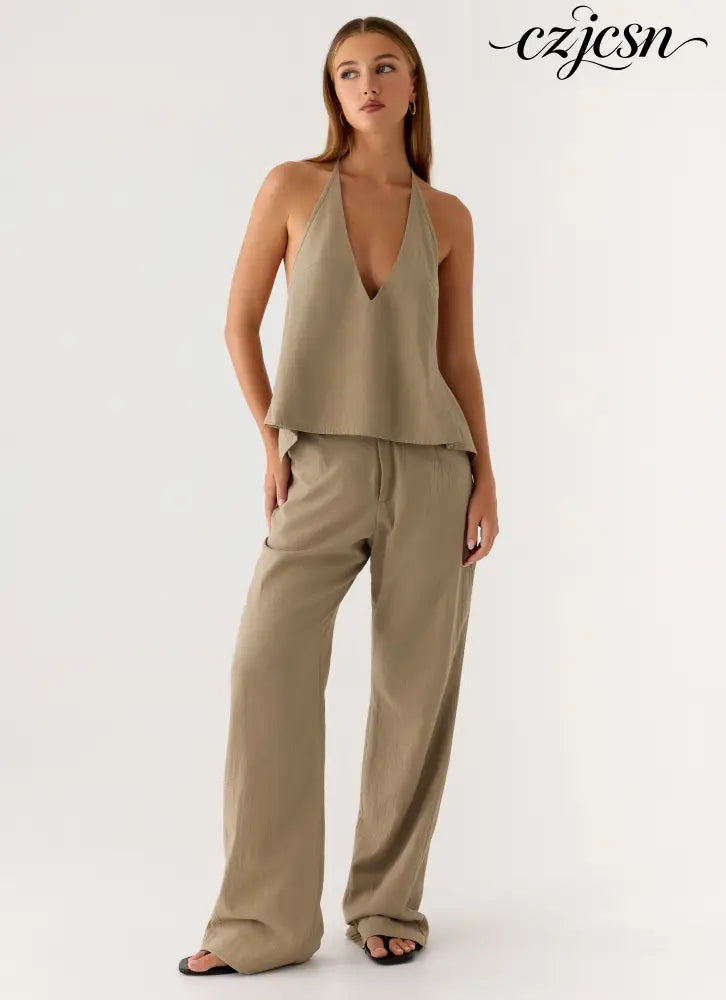 Ingrid Top - Sand Brown - Tops