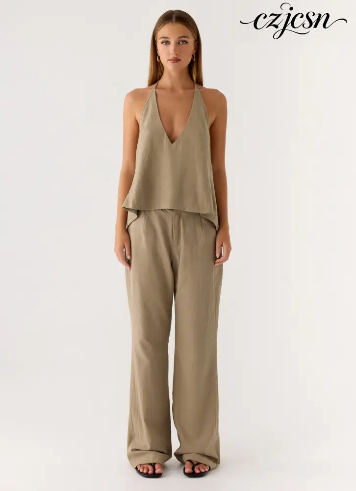 Ingrid Top - Sand Brown - Tops