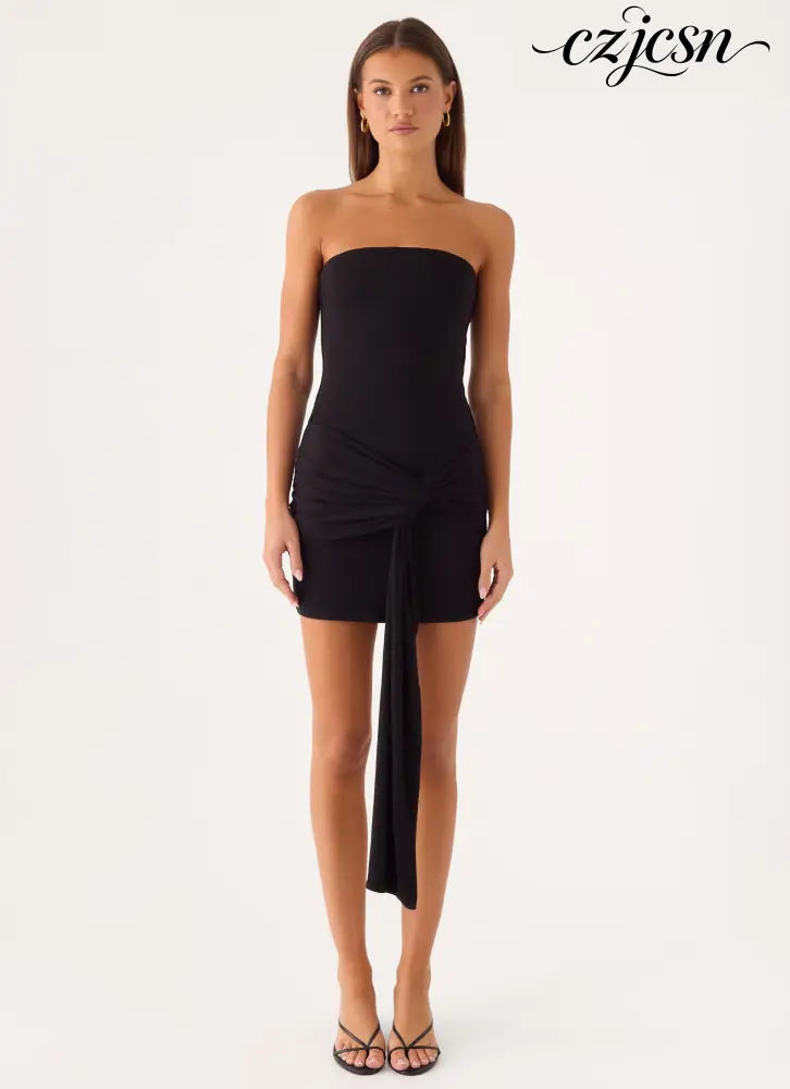 Jiliana Strapless Mini Dress - Black - Mini Dresses