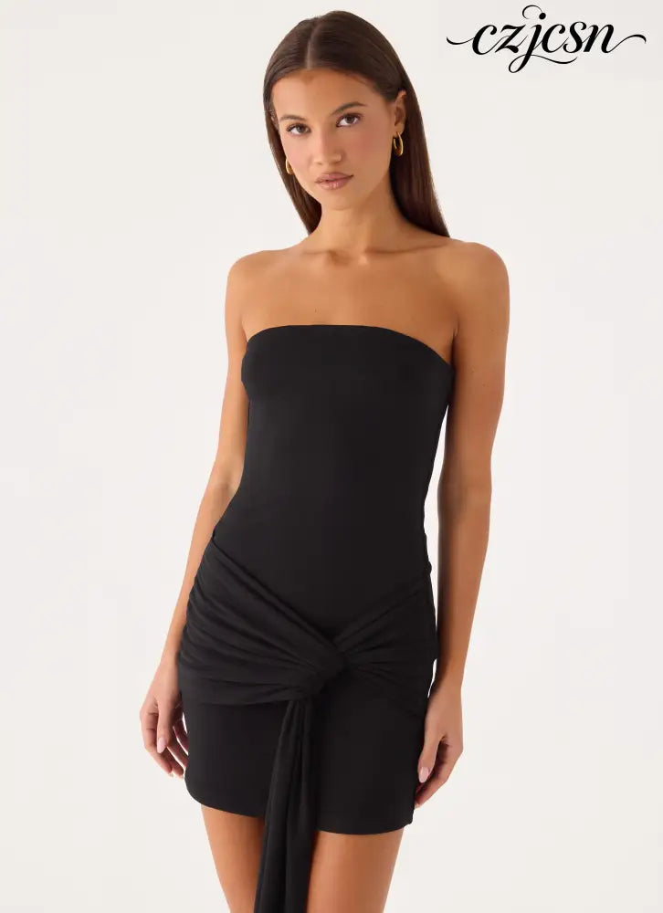 Jiliana Strapless Mini Dress - Black - Mini Dresses