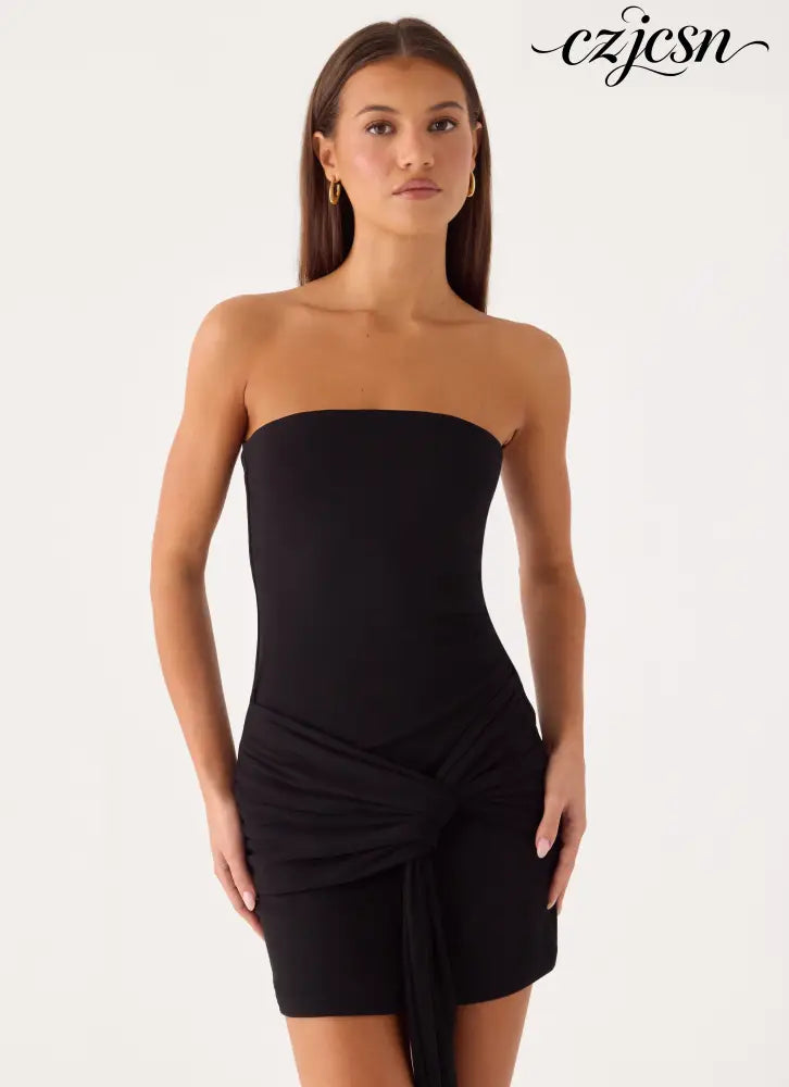 Jiliana Strapless Mini Dress - Black - Mini Dresses