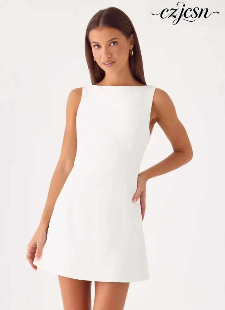 Lalita Mini Dress - White - Mini Dresses