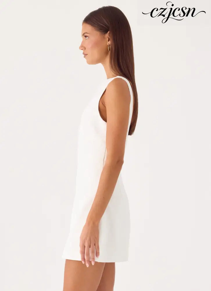 Lalita Mini Dress - White - Mini Dresses