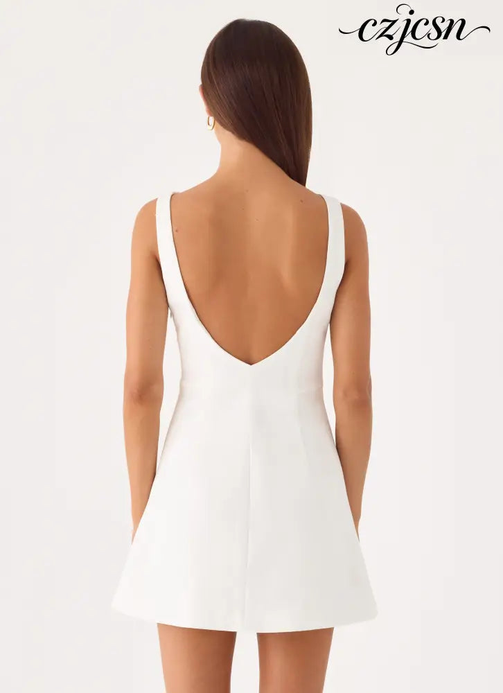 Lalita Mini Dress - White - Mini Dresses