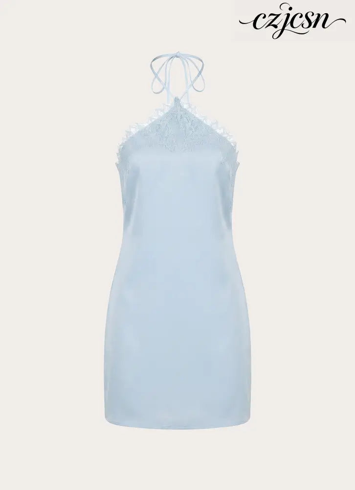 Samaria Halter Mini Dress - Mint - Mini Dresses