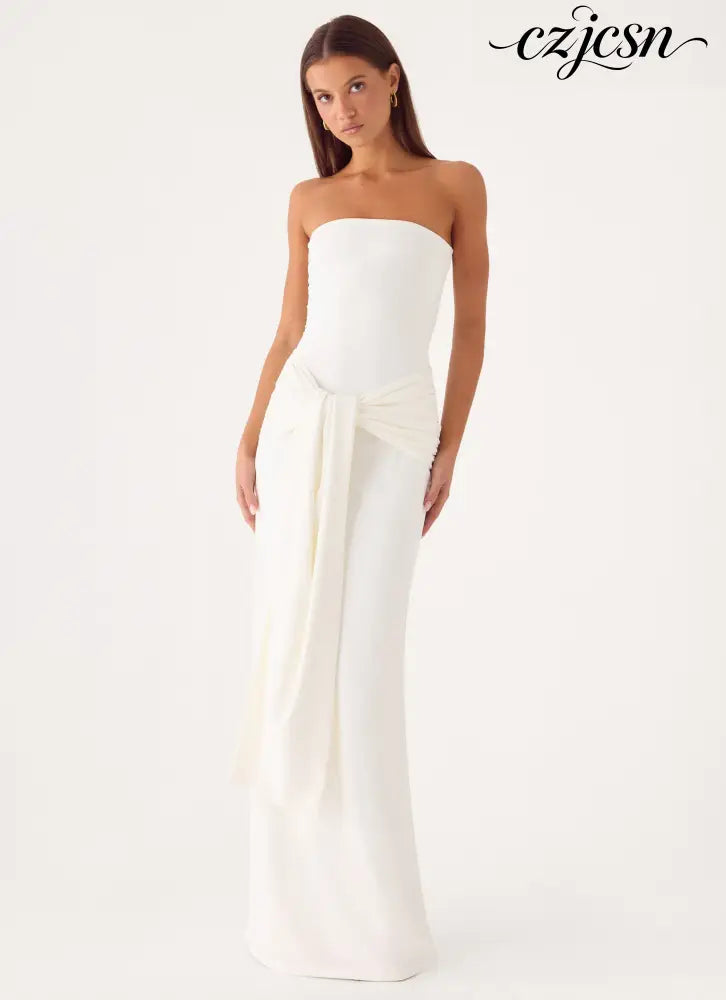 Stole My Heart Maxi Dress - White - Maxi Dresses