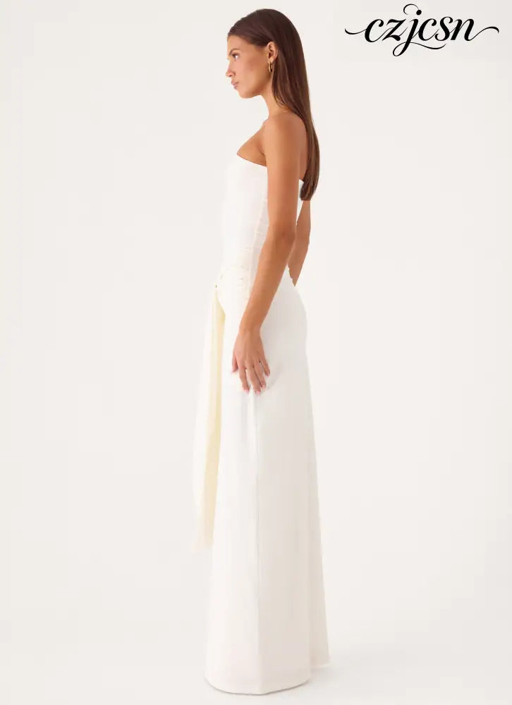 Stole My Heart Maxi Dress - White - Maxi Dresses
