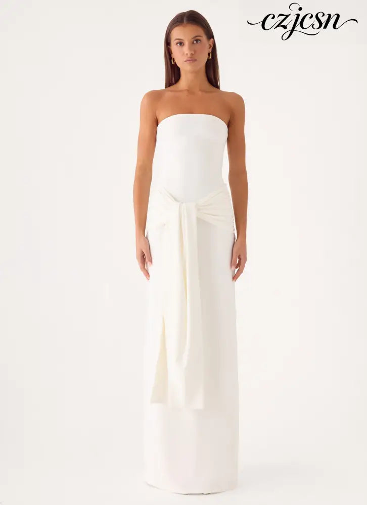 Stole My Heart Maxi Dress - White - Maxi Dresses