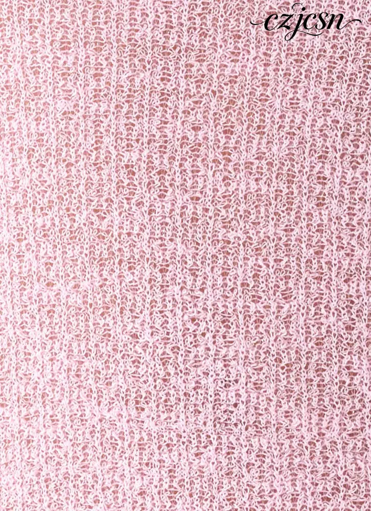 Telling Me Shimmer Knit Top - Pink - Knit Tops